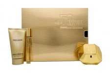 PACO RABANNE LADY MILLION GIFT SET 50ML EDP + 75ML BODY LOTION + 10ML EDP. NEW