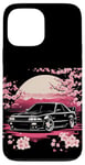 Coque pour iPhone 13 Pro Max Retro JDM Voiture de course japonaise Drift Tuning Car Sakura Blossom