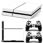 Morbuy PS4 Skin Vinyl Autocollant Decal Sticker pour Playstation 4 Console + 2 Dualshock Manette Set Skins (Blanc)