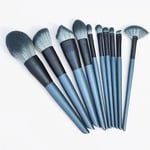 10 Piece Makeup Brush Set Eye Shadow Blush Brush Silmä Portable Beauty Tools Foundation Brush Pussi sininen