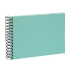 goldbuch Bella Vista Spiral Album, Linen Spiral Bound, Photo Album with 40, Photo Book for Gluing, Photo Album, Aqua (White Pages), 24 x 17 x 2.8 cm