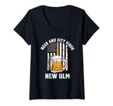 Womens Beer and City Vibes New Ulm Polka Capital Beer Lover V-Neck T-Shirt