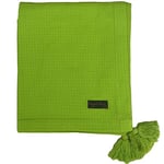 Ragged Rose 140 cm x 180 cm Waffle Throw - Versatile Indoor & Outdoor Throw Waffle Weave Cotton with Corner Tassles - Cotton Throws for Sofa & Bed (Lime Green)