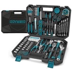 GoYwato Caisse a Outil Complete 287-Pcs - Boite a Outils Mallette Outils Complete Bricolage avec Tournevis Marteau Douille Pinces clés Kits d'Outils Réparation Combiné pour Usage et Professionnel Bleu