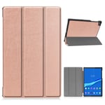 Lenovo Tab M10 FHD Plus durable tri-fold leather case - Rose Gold