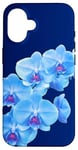 Coque pour iPhone 16 Magnifique orchidée phalaenopsis bleue en forme d'orchidée mania