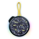 BIGBEN Party - Enceinte Bluetooth ronde avec dragonne et effets lumineux - 15W - Noir et jaune camouflage