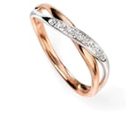 Elements Gold GR447 9ct White And Rose-Gold Diamond Twist Jewellery