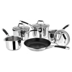 Stellar 5000 Induction 5 Piece Draining Lid Saucepan Set S5C1D Stay Cool Handle