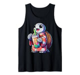 Tortoise Turtle Drinking Bubble Tea Japanese Kimono Tank Top