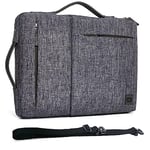 DOMISO 15.6 Pouces Imperméable Housse de Protection Ordinateur Portable avec poignée Sacoche Bandoulière pour 15.6" Lenovo Yoga 730/ThinkPad T580/ASUS ROG Zephyrus/Dell/HP, Gris