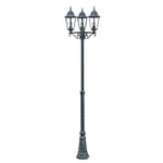 Rustique Candélabre Noir Vert Antique 220cm Migdal Lampe D'Extérieur Réverbère