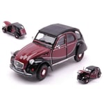 CITROEN 2 CV CHARLESTON 1980 AMARANT/BLACK 1:24 Welly Auto Stradali Die Cast