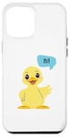 Coque pour iPhone 15 Plus Canard jaune amusant disant bonjour : cadeau de dessin animé porte-bonheur