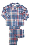 Mini Vanilla Classic Cotton Check Boys' PJ Set - Blue material_cotton - Size 9-10Y