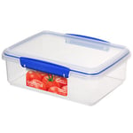 Sistema KLIP IT Food Storage Container | 2 L | Airtight & Stackable Meal Prep Container with Lid | School Lunch Box | BPA-Free | 1 Count, Blue