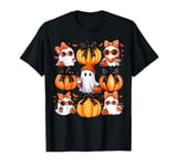 Coquette Bow Pumpkin Cute Boo Ghost Halloween Coquette Girl T-Shirt