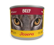 JOSERA Nourriture Humide au bœuf (6 x 200 g) - Nourriture pour Chat de qualité supérieure avec bœuf juteux et Huile de Saumon - sans céréales - pour Chats Adultes - Contre la Formation de calculs et