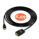 HDMI to VGA, Aceele Gold-Plated HDMI to VGA 2M Cable (Male to Male) for Computer, Desktop, Laptop, PC, Monitor, Projector, HDTV, Chromebook, Raspberry Pi, Roku, Xbox and More - Black