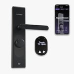 LOQED Touch Smart Lock Serrure de porte électronique noire - Chiffrement 256 bits - Serrure de porte intelligente + application smartphone - Serrure de porte électrique intelligente