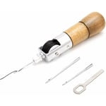 Manche en bois en cuir couture Poinçon Kit, Stitcher main professionnelle main en cuir Machine à coudre, outil de verrouillage pour le bricolage Kit