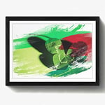 Arty Pie Framed Print Black A2 (24.5x18 Inch) Irish Four Leaf Clover V2, Wood, Multi-Colour, 60 x 42 x 2 cm