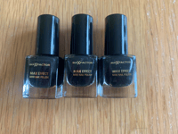 Brand New X3 MAX FACTOR Max Effect Mini Nail Polish 5ML BLACK Lacquer Noir (36)