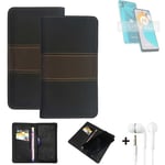 Phone Case + earphones for Motorola Moto E22s Wallet Cover Bookstyle protective