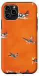 Coque pour iPhone 11 Pro Drapeau américain minimaliste orange tropical P-51 Mustang de la Seconde Guerre mondiale