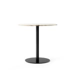 Audo Copenhagen - Harbour Column Dining Table Ø80 Off White Marble Tabletop With Black Base - Spisebord - Norm Architects - Hvit - MDF/Metall/Stein