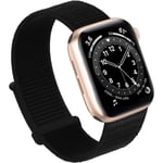 Kompatibel med Apple Watch-armband, sportband i nylon för kvinnor och män, kompatibel med iWatch Series Ultra 8 7 6 5 4 3 2 1 SE (38/40/41 mm, svart)