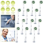 Pack of 12 Oral-B Cross Action Electric Toothbrush Heads & White New