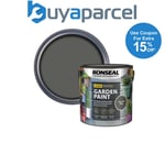 Ronseal 38509 Garden Paint Charcoal Grey 2.5L Exterior Outdoor Wood Shed Metal