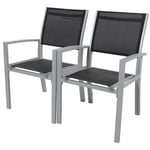 Fauteuil de jardin en aluminium et textilène "Tropic" - Lot de 2 - Habitat et Jardin