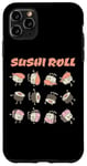 Coque pour iPhone 11 Pro Max Rouleau de sushi amusant dessin animé Kawaii Anime japonais Art Design