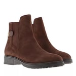 Tommy Hilfiger Bottines Femme TH Suede Flat Boot en Daim, Chocolate, 36 EU