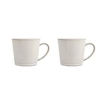 Denby - Natural Canvas Large Coffee Mug Set of 2 - 400 ml Beige White Glaze Stoneware Ceramic Tea Mug Set - Dishwasher Safe, Microwave Safe - Chip Resistant