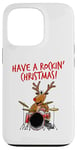 Coque pour iPhone 13 Pro Batteur de Noël, Have A Rockin' Christmas, Renne