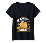 Womens Mozzarella Stick Cheese Design for a Mozzarella stick lover V-Neck T-Shirt