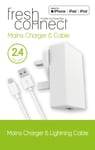 Fresh Connect 2.4amp Mains Charger & Apple Lightning Cable (MFI Certified)