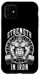 Coque pour iPhone 11 Viking Gym Warrior Strength In Iron Deadlift Poids Fitness