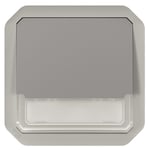 Bouton poussoir inverseur - porte étiquettes - no/nc - lumineux - gris - composable Legrand plexo 069544l