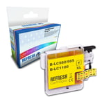 Refresh Cartridges Yellow LC1100Y/LC980Y Ink Compatible With Brother Printers