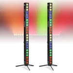 Pair of Battery Powered LED Bar Lights DMX Auto Sound Mode Wall Floor Mount