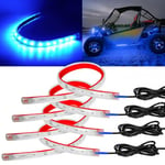 12 Volt Ruban Led, LumièRes De Bande Led Bleu ImperméAble,32cm LumièRes Led De Voiture ExtéRieur Et IntéRieur Pour La LumièRe De Chariot De Golf, Kit Sous-Lueur De Moto De Voiture De Bateau,4 Paquets