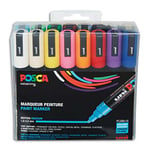 Posca Pochette de 16 marqueurs peinture à eau PC-5M - pointe conique polyester moyenne coloris assortis