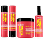 MATRIX - Routine Protéctrice - Shampoing + Après-Shampoing + Masque + Soin Sans Rinçage - Protège et Fait Briller la Couleur, Sans Sulfates, Cheveux Colorés et Ternes - Glow Mania