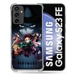 Cokitec Coque Renforcée pour Samsung Galaxy S23 FE Manga Demon Slayer Noir