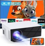 Vidéoprojecteur 5G Wifi Modèle 2024 Full Hd 1080P, 20000 Lumens, Vidéoprojecteur Portable Home Cinéma, Compatible Avec Téléphone/Clé Tv/Boîtier Tv/Hdmi/Usb/Av/Ps5