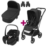 Maxi Cosi Pack poussette trio Léona 2 + pebble pro 360 nacelle essential black